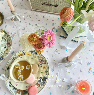 Pink Puppy & Kitten tablecloth