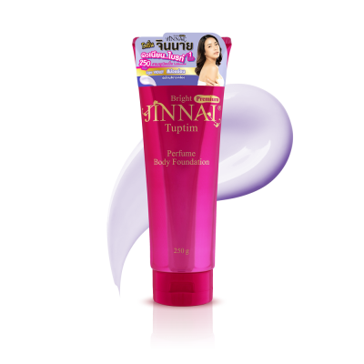 จินนาย ไบรท์ พรีเมี่ยม ทับทิม เพอร์ฟูม บอดี้ ฟาวเดชั่น 250 กรัม / 80 กรัม