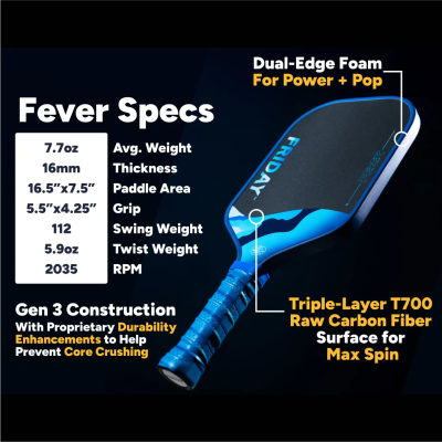 The Friday Fever | Gen 3 Pickleball Paddle – FEVER 101 16mm