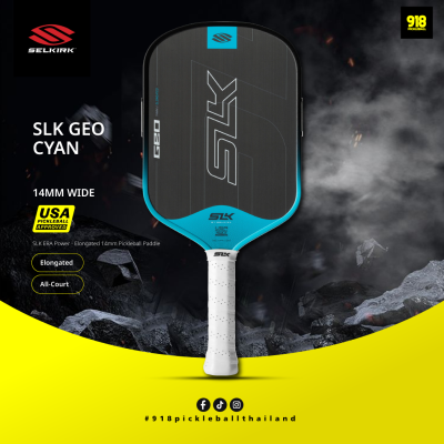 ไม้พิคเคิลบอล ขนาด 14 มม. SLK GEO - Elongated 14mm Pickleball Paddle - Cyan(Blue)