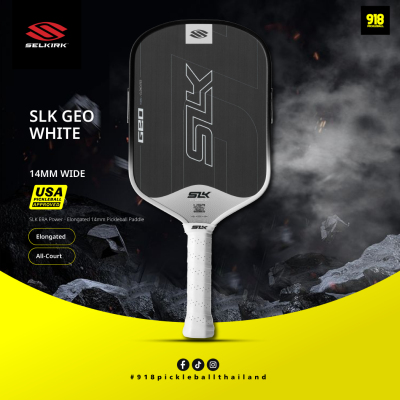 ไม้พิคเคิลบอล ขนาด 14 มม. SLK GEO - Elongated 14mm Pickleball Paddle - White(Silver)