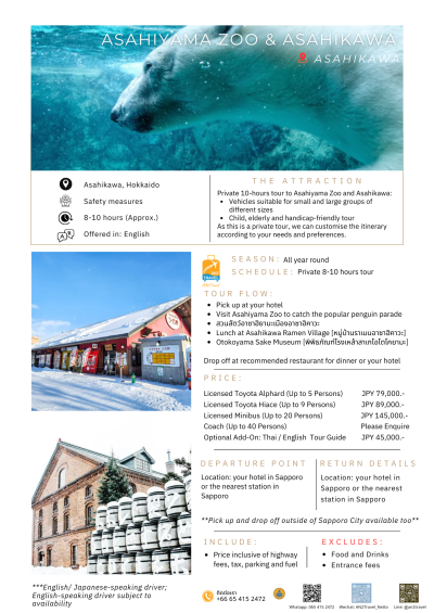 Asahiyama Zoo & Asahikawa Day Tour
