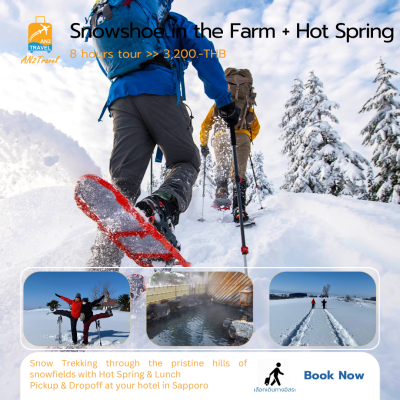 Snowshoe in the Farm + Hot Spring + Local Lunch / Chitose