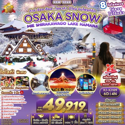 Osaka New Year's, late flight, 6 days, 4 nights, flying Air Asia