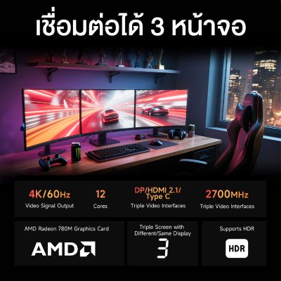 BMAX B8A Pro AMD Ryzen 7 8745HS 16GB DDR5 + SSD 512GB