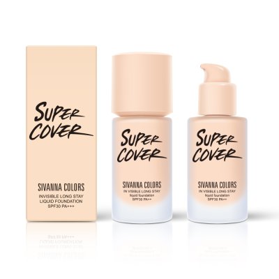 SIVANNA COLORS SUPER COVER  IN VISIBLE LONG STAY LIQUID FOUNDATION SPF30 PA+++