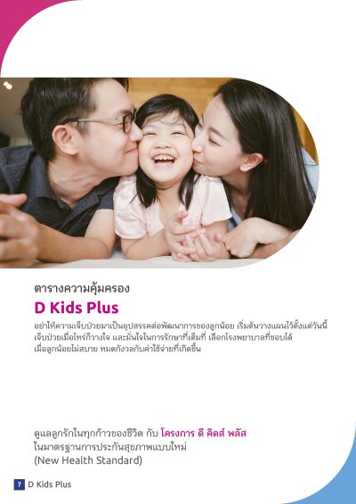 ประกันสุขภาพเด็ก ดี คิดส์ พลัส (D Kids Plus)