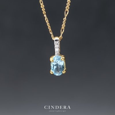 จี้เพชร พลอยแท้ 9K 375
