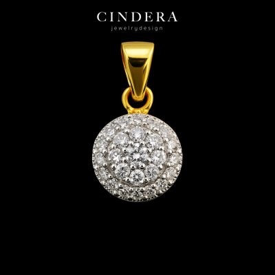 จี้เพชรทองคำแท้ รุ่น เพชรกระจุกกลม ตัวเรือนทอง 9K ITALY 375