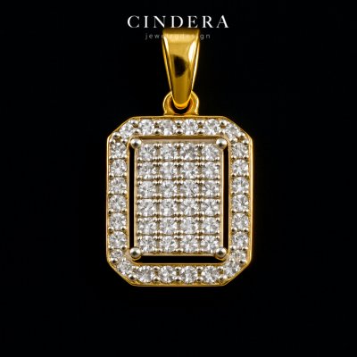 จี้เพชรทองคำแท้  ตัวเรือนทอง 9K ITALY 375