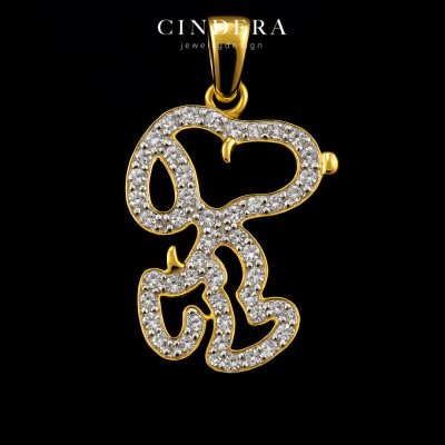 จี้เพชรทองคำแท้ รุ่น สนูปปี้ ตัวเรือนทอง 9K ITALY 375