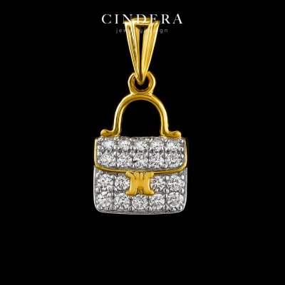 จี้เพชรทองคำแท้ รุ่น กระเป๋าH  ตัวเรือนทอง 9K ITALY 375