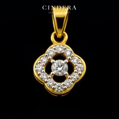 จี้เพชรทองคำแท้ รุ่น โคเวอร์ ตัวเรือนทอง 9K ITALY 375