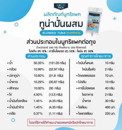 Nutri-Pack Tuna  นูทริแพคสูตรทูน่า 1 ถุง
