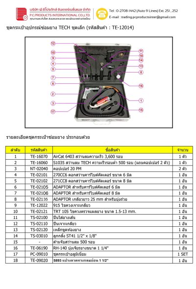 กระเป๋าอุปกรณ์ซ่อมยางTECH (ชุดเล็ก)
