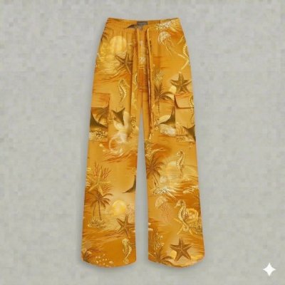 กางเกงขายาวลายแรนดอมม้าน้ำปลาดาว