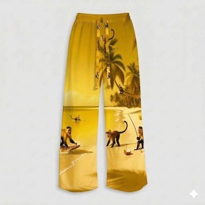 กางเกงขายาวลายลิงบนทราย