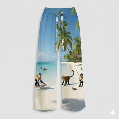 กางเกงขายาวลายลิงบนทราย