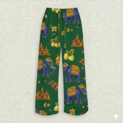 กางเกงขายาวลายแรนดอมเชียงใหม่
