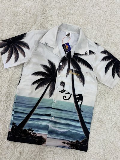 เสื้อฮาวายลายลิงบนต้นมะพร้าว