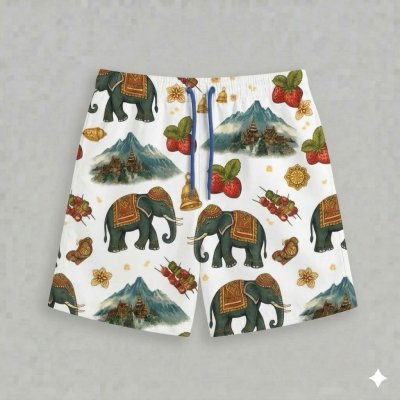 กางเกงขาสั้นลายแรนดอมเชียงใหม่