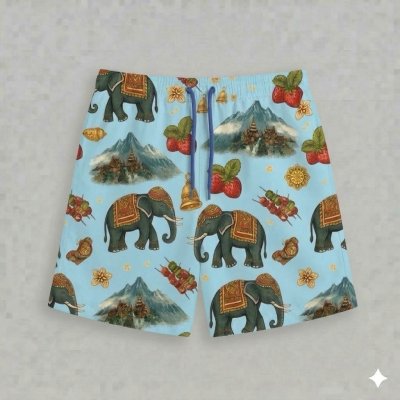 กางเกงขาสั้นลายแรนดอมเชียงใหม่