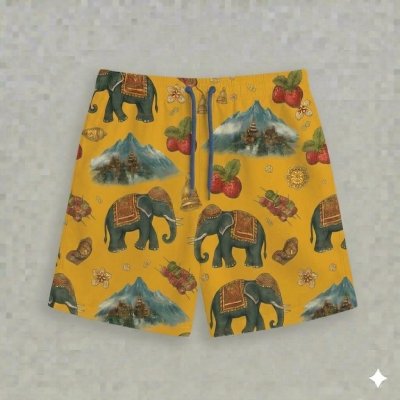 กางเกงขาสั้นลายแรนดอมเชียงใหม่