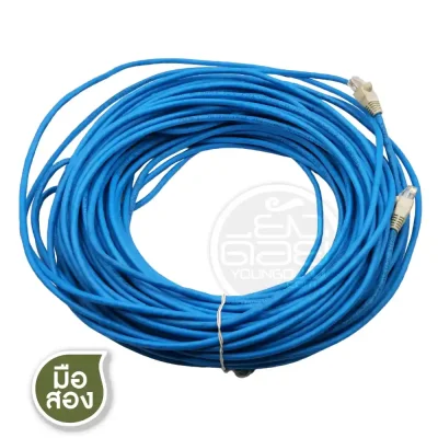 สายแลนมือสอง CAT5E Panduit เข้าหัว RJ45 LINK ความยาว 30 เมตร สีฟ้า