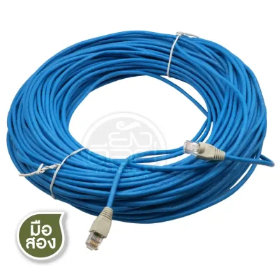 สายแลนมือสอง CAT5E Panduit เข้าหัว RJ45 LINK ความยาว 60 เมตร สีฟ้า