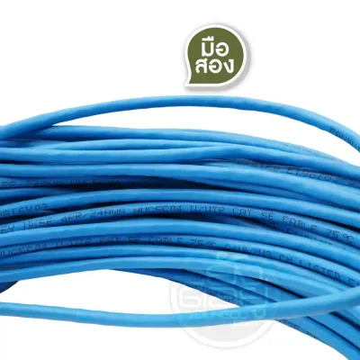 รายละเอียดบนสายแลนมือสอง CAT5E Panduit เข้าหัว RJ45 LINK สายสีฟ้า