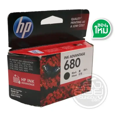 หมึกพิมพ์ HP Ink Advantage 680 Black (F6V27AA) กล่องด้านข้าง 45 องศา