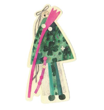 Postcard : rain lily girl card