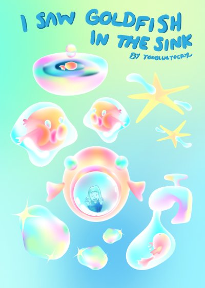 Sticker : I saw goldfish in the sink
