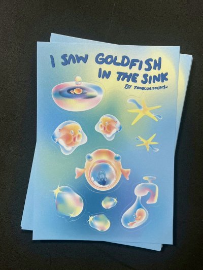 Sticker : I saw goldfish in the sink