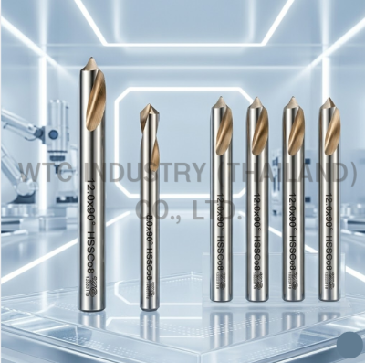 ดอกสปอตดิว ไฮสปีด SPOT DRILL HSS YG D12*75*90° สีเงิน