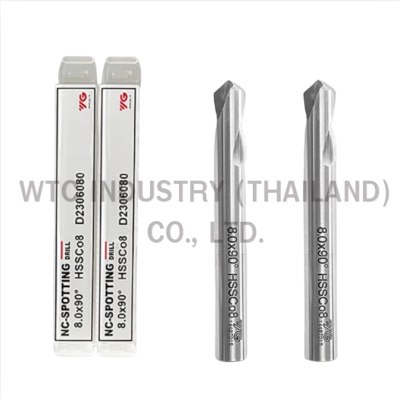 ดอกสปอตดิว ไฮสปีด SPOT DRILL HSS YG D12*75*90° สีเงิน