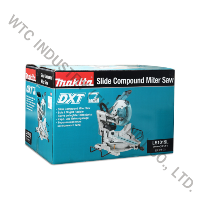 MAKITA LS-1019L แท่นตัดสไลท์องศา ขนาด 10-1/4 นิ้ว (260 มม.) กำลังไฟ 1,510 วัตต์ ความเร็วรอบตัวเปล่า 3,200 รอบ/นาที มีเส้นเลเซอร์วางแนวใบเลื่อย ใบเลื่อยวงเดือน TCT 10"x45T (มากีต้า)