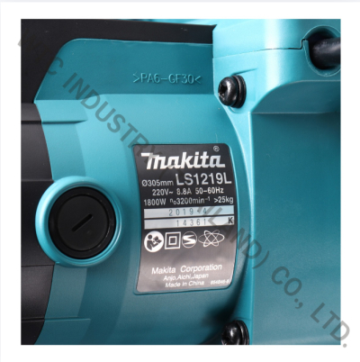 MAKITA LS1219L แท่นตัดสไลท์องศา ขนาด 12 นิ้ว (305 มม.) กำลังไฟ 1,800 วัตต์ ความเร็วรอบ 3,200 รอบ/นาที มีเส้นเลเซอร์วางแนวใบเลื่อย ใบเลื่อยวงเดือน TCT 12"x60T (มากีต้า)