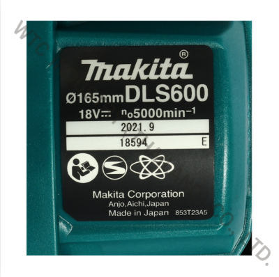 MAKITA DLS600Z แท่นตัดไลด์องศา 18 โวลต์ ขนาด 6 นิ้ว ความเร้วรอบตัวเปล่า 5,000 รอบ/นาที พร้อมใบเลื่อยวงเดือน TCT 6"x56T ไม่รวมแบตเตอรี่-แท่นชาร์จ (มากีต้า)