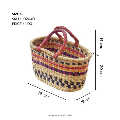 กระเป๋าสาน รุ่นออร่า โอวัล