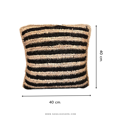 BLACK STRIPE WOVEN PILLOW 40X40 CM.