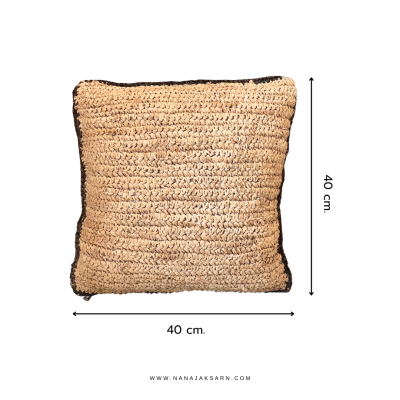 RAFFIA WOVEN PILLOW 40X40 CM.