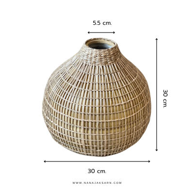 แจกันก้นป่องสีธรรมชาติ