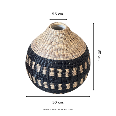 แจกันก้นป่องสีดำ