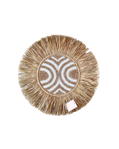 RAFFIA WALL DECOR 40 CM. WHITE BEADS RAFFIA WALL DECOR 40 CM. WHITE BEADS