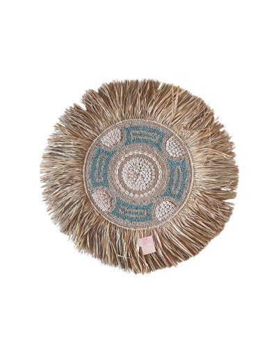 RAFFIA WALL DECOR 60 CM. BLUE BEADS RAFFIA WALL DECOR 60 CM. BLUE BEADS