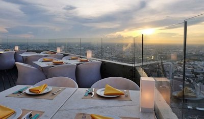 Cena buffet al Baiyoke Sky all'81 piano Balcone interno con vista notturna di Bangkok(copy)