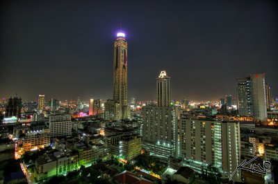 Cena buffet al Baiyoke Sky all'81 piano Balcone interno con vista notturna di Bangkok(copy)