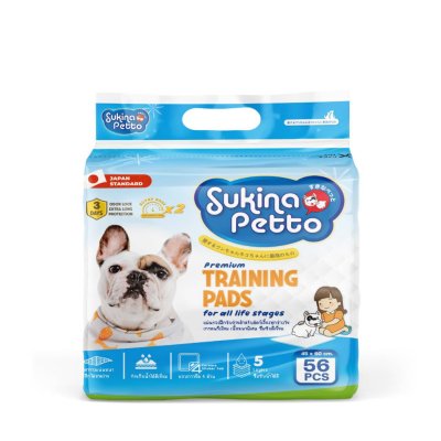 แผ่นรองซับฝึกขับถ่ายสำหรับสัตว์เลี้ยง SUKINA PETTO  30x45และ45x60