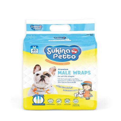 Sukina Petto Male Wrap โอบิสำหรับสุนัขเพศผู้  แพ็คใหญ่ 